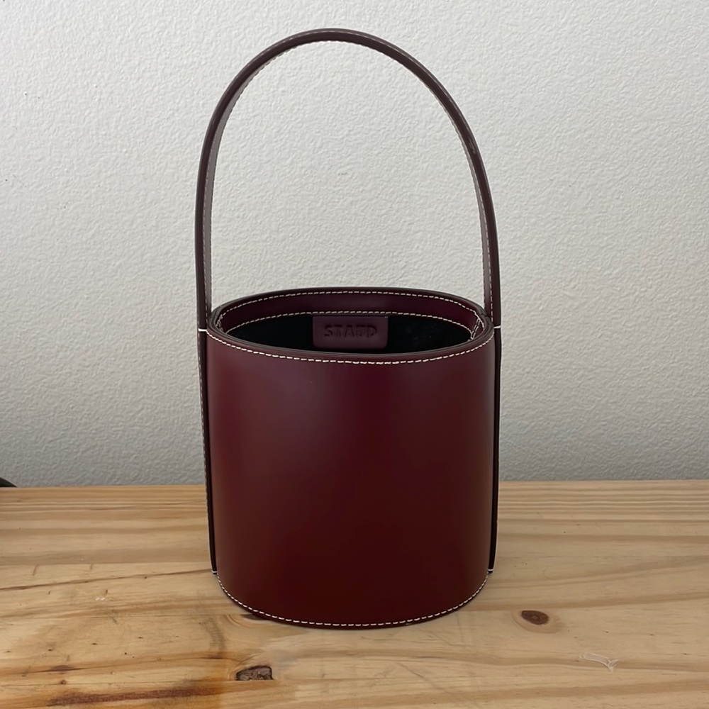 Brand new staud bucket bag, burgundy color